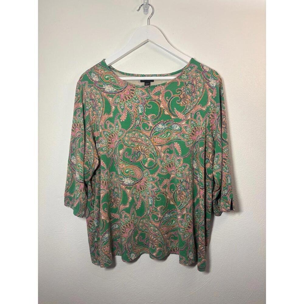J.Jill Wearever Collection Paisley Top Size 2X